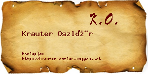 Krauter Oszlár névjegykártya